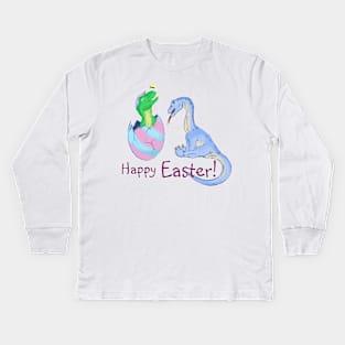 Easter Dinos Kids Long Sleeve T-Shirt